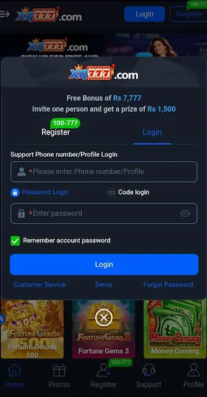 XQ777 Game APK Registration Steps